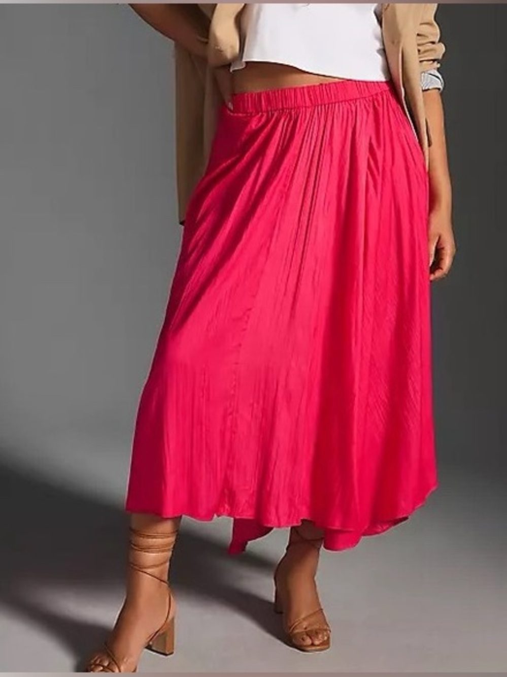 Anthropologie A+ Sleek A-Line Satin Skirt